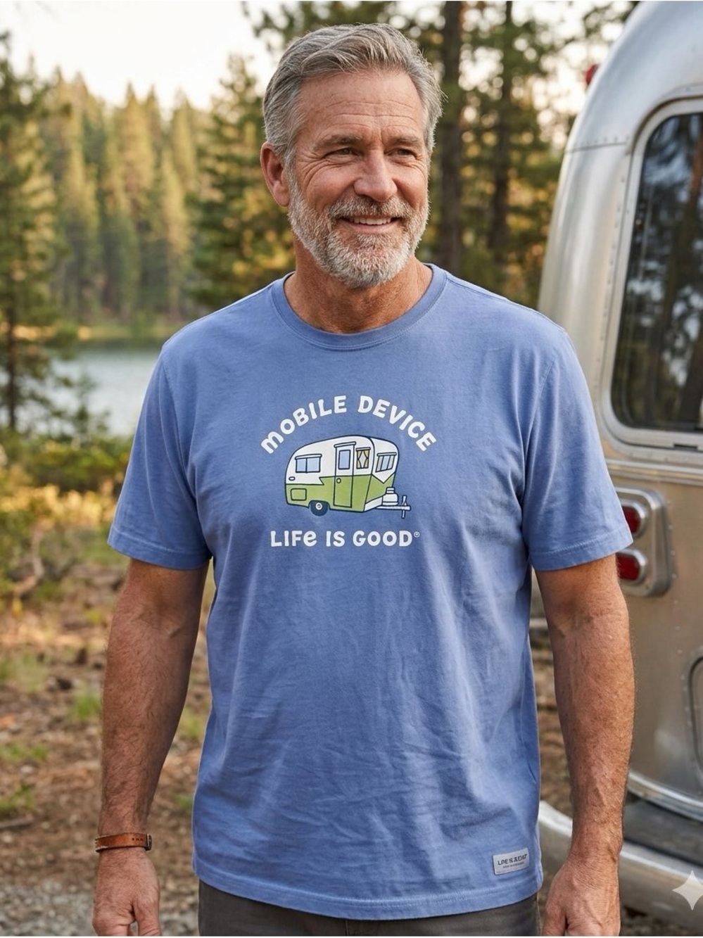Life Is Good Blue 'Mobile Device' Graphic Tee XXL NWOT